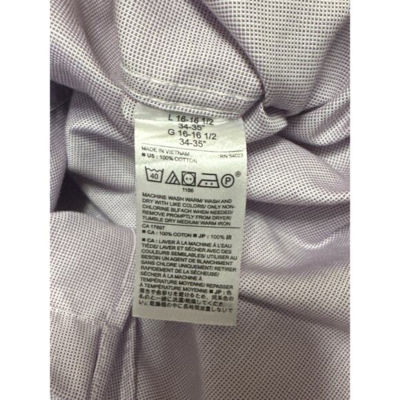 Banana Republic Men's Purple Non Iron Slim Fit Long Sleeve Button Down Shirt L - Picture 4 of 4